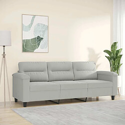 Maison Chic Canapé à 3 places,Canapé droit,Sofa de Salon,Banquette Gris clair 180 cm Tissu microfibre -GKD482249