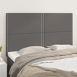 Maison Chic Lot de 4 Têtes de lit design pour chambre - Décoration de lit Gris 72x5x78/88 cm Similicuir -MN97040