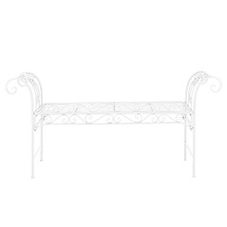 Banc de Jardin Vintage Cossila Extérieur Métal 70 x 147 x 46 cm Blanc [en.casa]