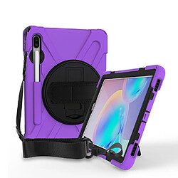 Acheter Coque en TPU combo en forme de x avec béquille et dragonne violet pour votre Samsung Galaxy Tab S6 SM-T860 (Wi-Fi)/T865 (LTE)