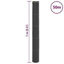 vidaXL Membrane anti-mauvaises herbes noir 1x50 m PP pas cher