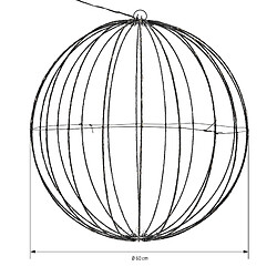 Ecd Germany Boule lumineuse LED Ø 60cm avec 400 LED extra blanc chaud en métal pas cher