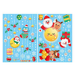 2pcs autocollant de Noël cadeau de Noël autocollant électrostatique autocollant de Noël Snowman elk autocollant mural décalque