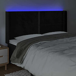 Acheter Maison Chic Tête de lit scandinave à LED,meuble de chambre Noir 203x16x118/128 cm Velours -MN19786