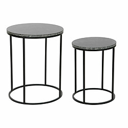 Jeu de 2 tables DKD Home Decor Noir Aluminium Marbre 46 x 46 x 58 cm