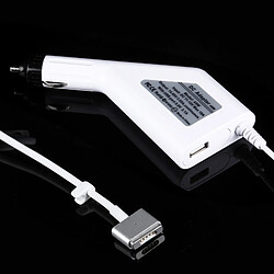 Avis Wewoo Pour Apple Macbook A1466 / blanc A1436 / A1465 / A1435 / MD224 / MD231 / MD761 / MD711, longueur: 1,7 m 45W 14.85V 3.05A 5 broches T Style MagSafe 2 chargeur de voiture avec 1 port USB