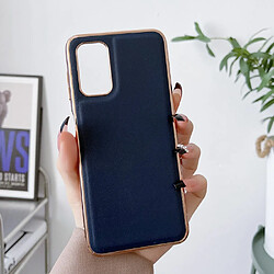 Coque en TPU + cuir véritable électroplaqué, anti-chute pour votre Xiaomi Redmi Note 11 4G (Qualcomm)/Note 11S 4G - bleu