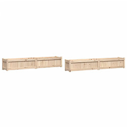 Maison Chic Lot de 2 Jardinières,Bac à fleurs - pot de fleur bois de pin massif -GKD89249