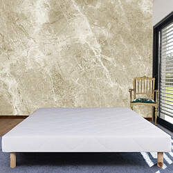 Acheter LUXURY LITERIE Sommier tapissier blanc, Gamme Prestige Hôtel, Lattes &amp; Pieds en Bois massif, 160x200cm