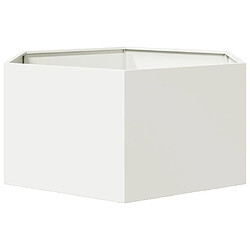 Acheter vidaXL Jardinière blanc hexagone 104x90x45 cm acier