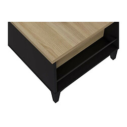 Table basse avec plateau relevable - Decor chene et noir - L 100 x P 50/72 x H 42/55 cm pas cher