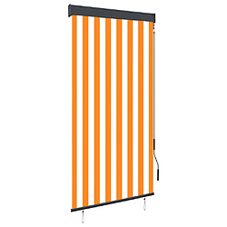 vidaXL Store roulant d'extérieur 80x250 cm Blanc et orange