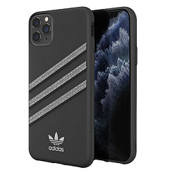 Adidas Coque pour iPhone 11 Pro Max Bords Surélevés 3 Stripes Noir / Argent