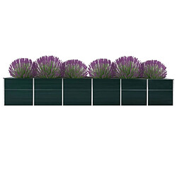 Maison Chic Jardinière,Lit surélevé de jardin - Bac à fleurs - pot de fleur Acier galvanisé 480x80x77 cm Vert -GKD50014