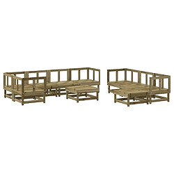 Maison Chic Salon de jardin 10 pcs - Table et chaises d'extérieur - Mobilier/Meubles de jardin Moderne bois de pin imprégné -MN38566