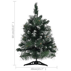 vidaXL Sapin de Noël artificiel pré-éclairé et supports vert 60 cm PVC pas cher