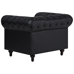 Beliani Fauteuil CHESTERFIELD Cuir PU Noir pas cher