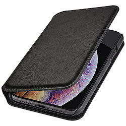 QDOS Étui pour Apple iPhone XR Folio Milano en Cuir avec 3 Emplacements des Cartes Noir