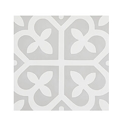 Pegane Boite de 24 Carreaux de ciment véritable 0,96m2 / Carreaux de ciment artisanaux pour sol et mur coloris gris et blanc - l.20 x L.20cm