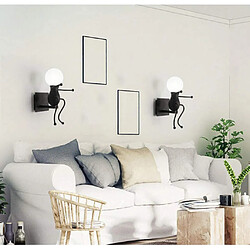 Stoex Applique Murale Interieur E27 Créatifs Petit Gens Fer Lampe de Mur pour Bar Chambre à Coucher Cuisine Restaurant Café Couloir,