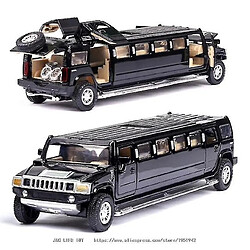 Universal 1: 32 Alliage Hummer Limousine Métal Voiture Modèle (Noir)