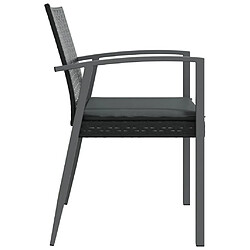 Acheter vidaXL Chaises de jardin et coussins lot de 2 noir 56,5x57x83 cm rotin