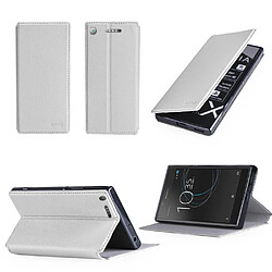 Etui luxe Sony Xperia XZ1 4G blanc Ultra Slim Style Cuir avec stand - Housse coque de protection Sony XZ1 Dual Sim smartphone 2017 / 2018 blanche - Accessoires pochette cover XEPTIO case