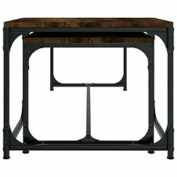 Maison Chic Lot de 2 Tables basses,Table Console pour salon Chêne fumé Bois d'ingénierie -MN45009 pas cher