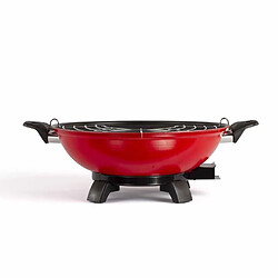 Acheter Livoo Wok électrique rouge 1500W Revêtement antiadhésif Contenance 4 L