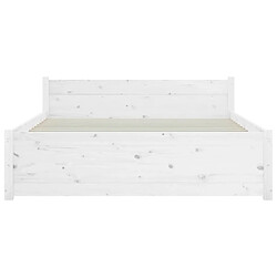 Maison Chic Lit adulte - Lit simple Cadre de lit,Structure du lit Contemporain Blanc Bois massif 140x200 cm -MN75526 pas cher