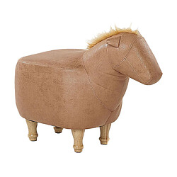 Beliani Repose-pied HORSE Beige sable Cuir PU