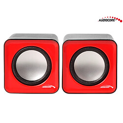 Haut-parleurs d'ordinateur Enceintes 6W USB rouge Audiocore AC870R