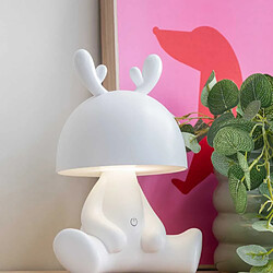 LEITMOTIV Lampe à poser en plastique LED Deer blanc.