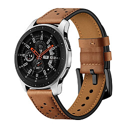 Avis Bracelet en cuir véritable marron pour votre Samsung Galaxy Watch 46mm