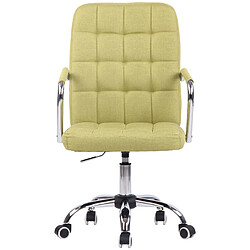 Decoshop26 Chaise de bureau sur roulettes moderne et confortable en tissu vert BUR10638