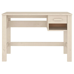 Helloshop26 Bureau table poste de travail meuble d'ordinateur informatique étude HAMAR miel 110 x 40 x 75 cm bois massif de pin brun 02_0023855