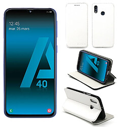 Xeptio Samsung Galaxy A40 Etui coque blanc pochette Slim