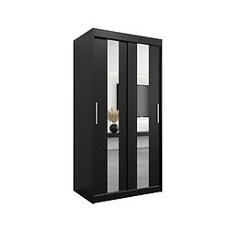 Abiks Meble Armoire Pole à portes coulissantes 200/100/62 2 portes (noir/noir)