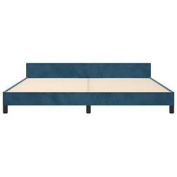 Maison Chic Lit adulte - Cadre Structure de lit avec tête de lit Contemporain Bleu foncé 200x200 cm Velours -MN37274 pas cher