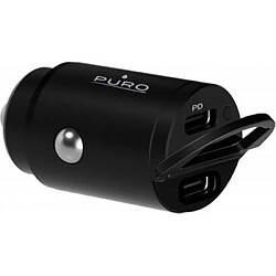 PURO Double Chargeur voiture USB C+C PD 30W Power Delivery Mini Noir