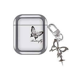 GUPBOO Airpods Coque Housse Étui Protecteur Compatible pour AirPods 3-Fille de papillon d'argent de style coréen ins