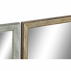 Avis Miroir mural DKD Home Decor 56 x 2 x 76 cm Verre Naturel Gris Marron Gris foncé polystyrène Tropical Feuille d'une plante (4 Pièces)