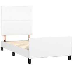 Avis vidaXL Cadre de lit sans matelas blanc 90x190 cm similicuir