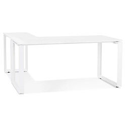 Alterego Bureau d'angle design 'BAKUS' en bois et métal blanc - 160 cm