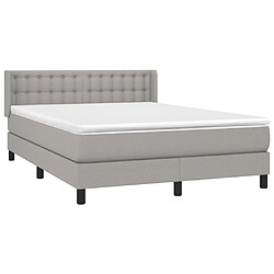 Avis Maison Chic Lit Adulte - Lit simple Lit à sommier tapissier avec matelas moelleux - Meuble de Chambre - Gris clair 140x190cm Tissu -MN82314