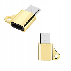 GUPBOO Adaptateur Micro USB vers TYPE-C avec chaîne en or,JL1080