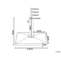 Avis Beliani Socle de parasol CERVO Noir Carré
