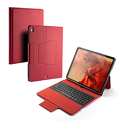 Wewoo Clavier Bluetooth rétroéclairé avec étui à rabat en cuir pour iPad Pro 12.9 2018 rouge