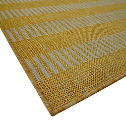 Avis Thedecofactory TERRAIN LIGNES - Tapis intérieur-extérieur aspect jute motif lignes jaune 195x275