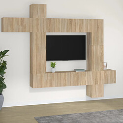 vidaXL Ensemble de meubles TV 9 pcs Chêne sonoma Bois d'ingénierie